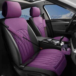 2 Pack Leather Front Car Seat Covers, Universal Sideless Car Seat Protectors